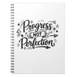 Progress Not Perfection Motivational Quote Design Notebook