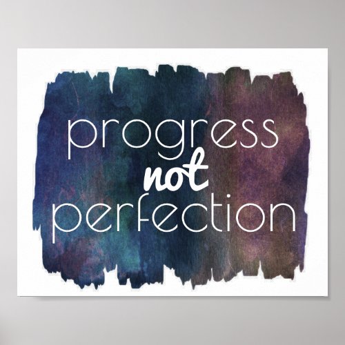progress not perfection positive motivation quote poster