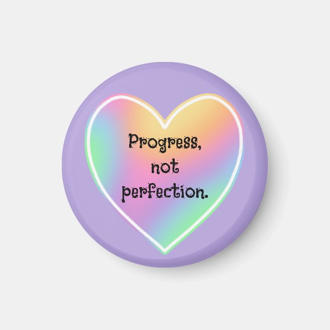 Progress Not Perfection Rainbow Magnet (Front)
