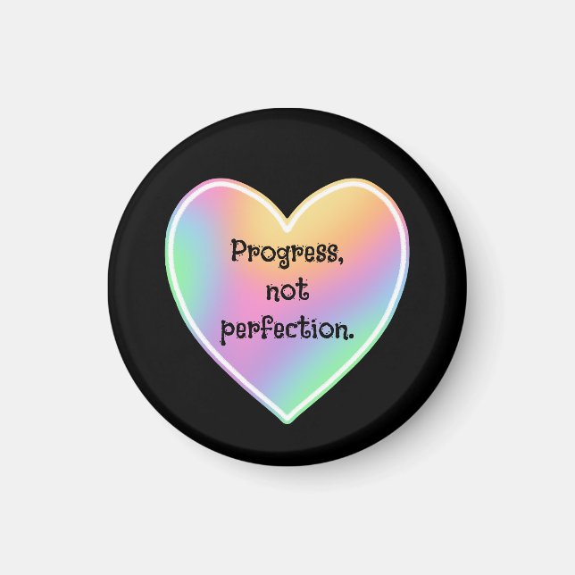 Progress Not Perfection Rainbow Magnet (Front)