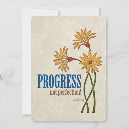 Progress, not perfection! (recovery quote) (Front)