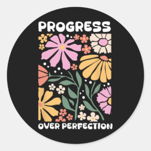 Progress Over Perfection Aby Therapist Behavior Rb Classic Round Sticker