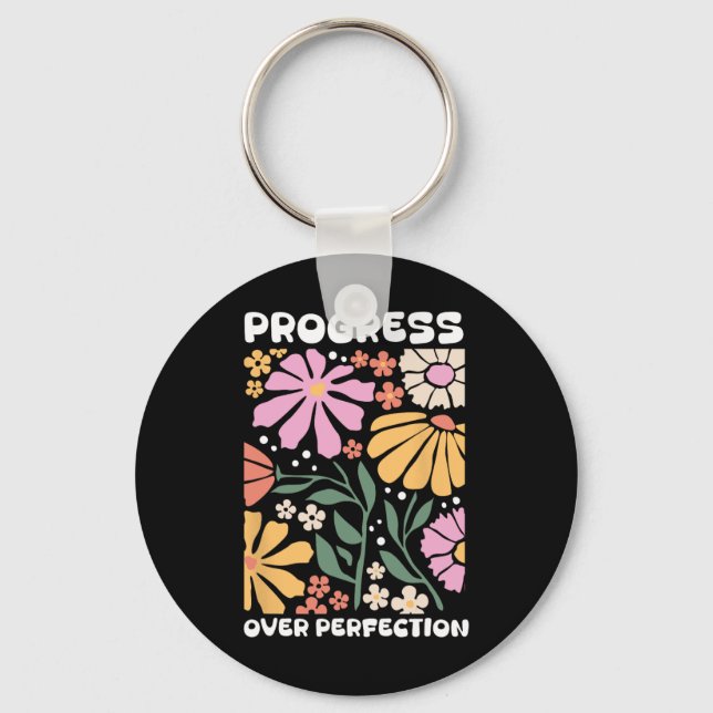Progress Over Perfection Aby Therapist Behavior Rb Keychain (Front)