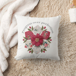 Progress over Perfection Affirmation Throw Pillow