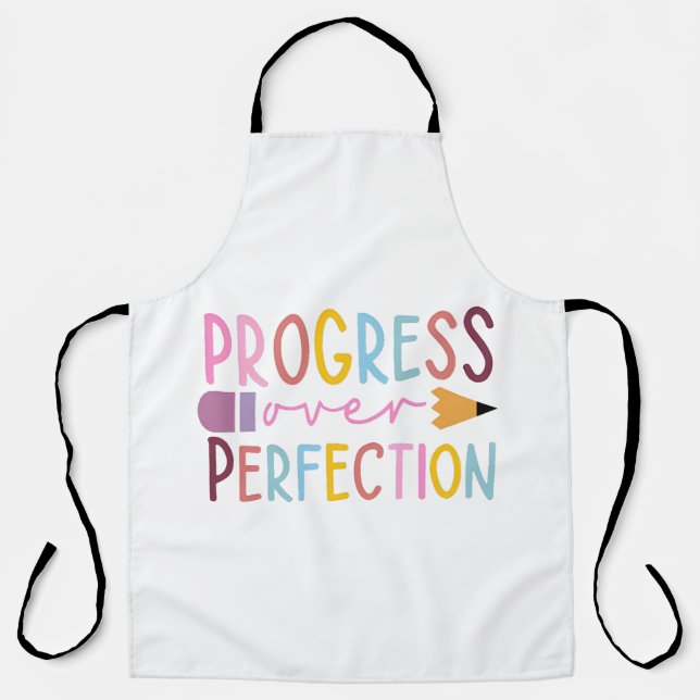 Progress Over Perfection Art Apron (Front)