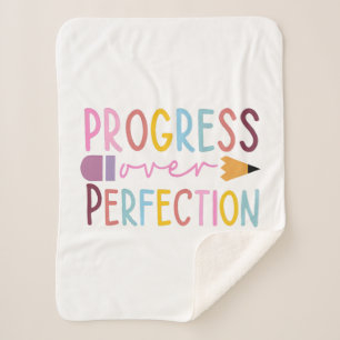 Progress Over Perfection Art Sherpa Blanket