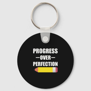 Progress Over Perfection Back To School Teacher Keychain
