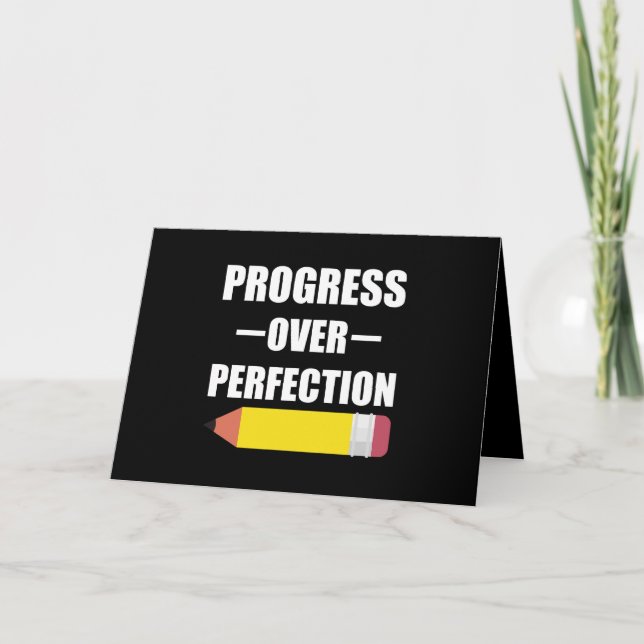 Progress Over Perfection Back To School Teacher Letterpress Thank You Card (Front)