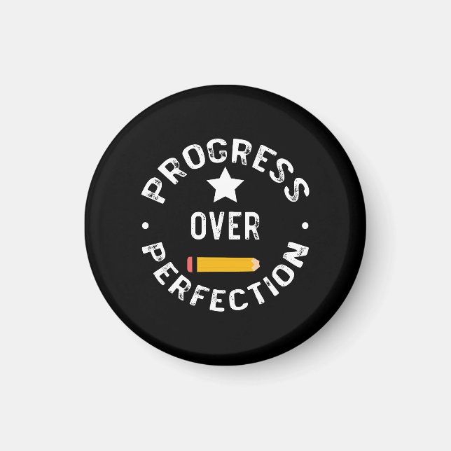 Progress Over Perfection Back To School Teacher Magnet (Front)