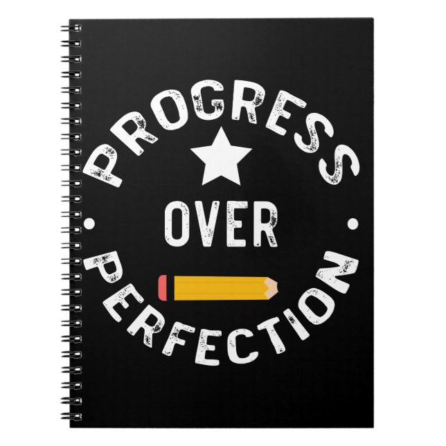 Progress Over Perfection Back To School Teacher Notebook (Front)