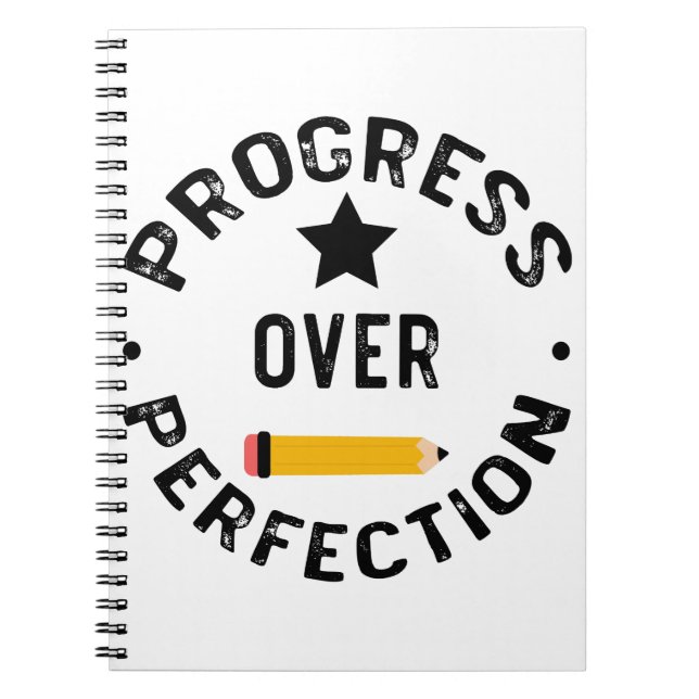 Progress Over Perfection Back To School Teacher Notebook (Front)