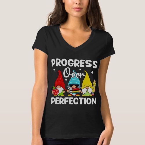 Progress Over Perfection back to School Teacher T_Shirt