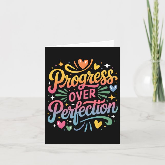Progress Over Perfection Back To School Teachers E Card (Front)