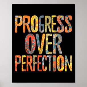 Progress Over Perfection Motivation Motivational T Poster