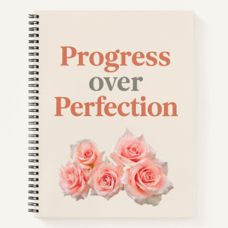 Progress Over Perfection – Motivational 8.5" x 11" Notebook
