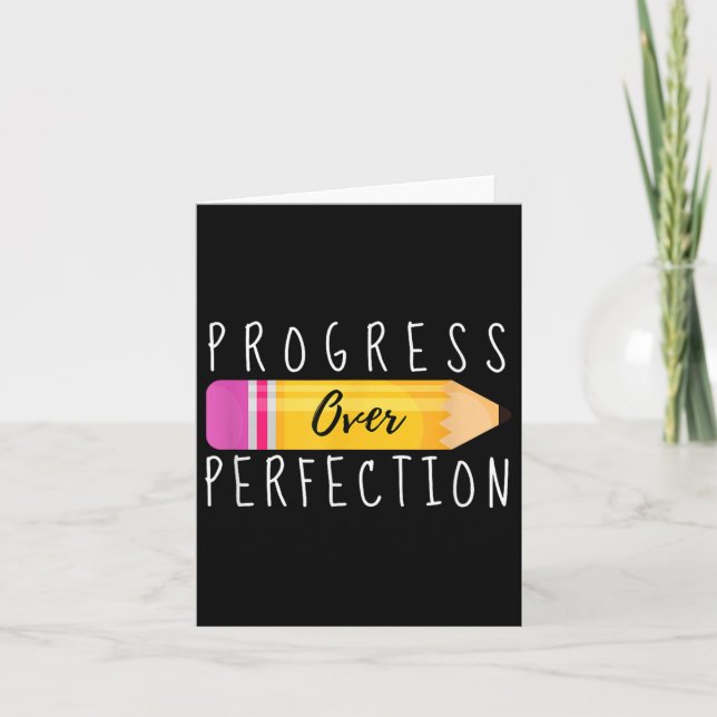 Progress Over Perfection Motivational Back To Scho Card (Front)