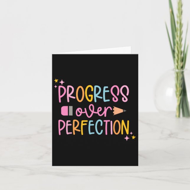 Progress Over Perfection Motivational Back To Scho Card (Front)