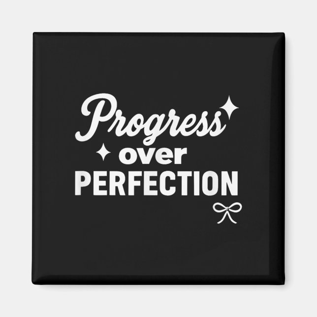 Progress Over Perfection Motivational Christian Se Magnet (Front)