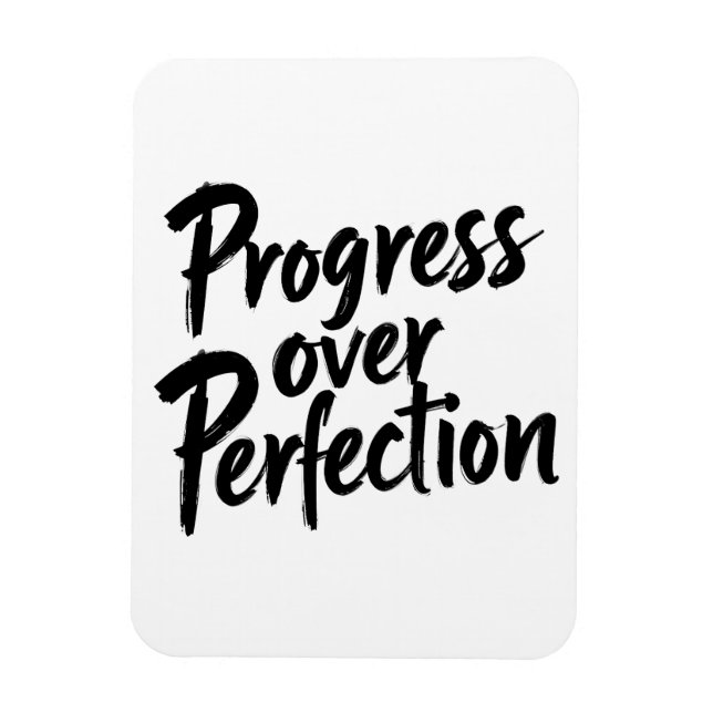 Progress Over Perfection – Motivational Handwritte Magnet (Vertical)