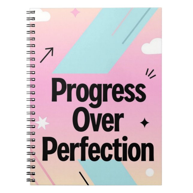 Progress Over Perfection – Motivational Journal (Front)