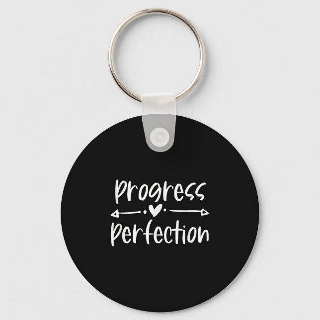 Progress Over Perfection Motivational  Keychain (Front)
