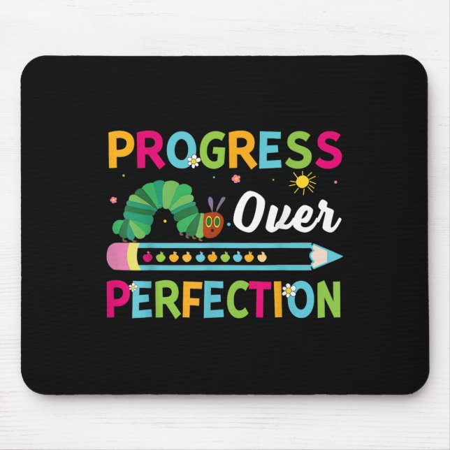 Progress Over Perfection Motivational Quote Studen Mouse Pad (Front)