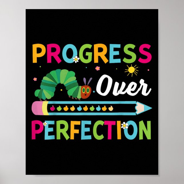 Progress Over Perfection Motivational Quote Studen Poster (Front)