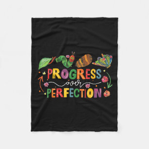 Progress Over Perfection Motivational Teacher For  Fleece Blanket