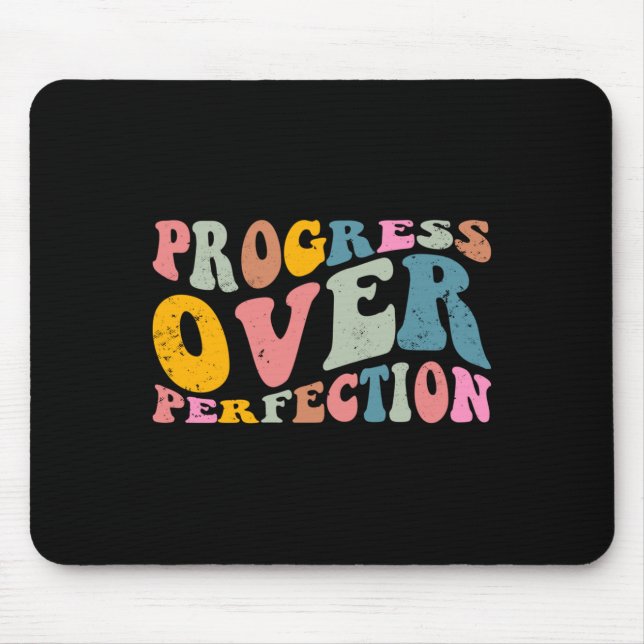 Progress Over Perfection Motivational Teacher Long Mouse Pad (Front)