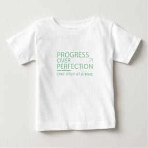 Progress Over Perfection Motivational Typography  Baby T-Shirt