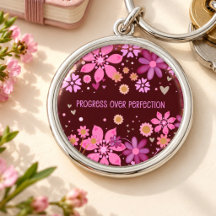 Progress Over Perfection Pink Floral Inspirivity