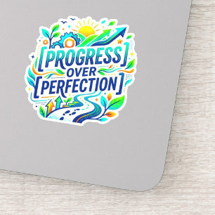 Progress Over Perfection Quote, Waterproof Teacher Sticker