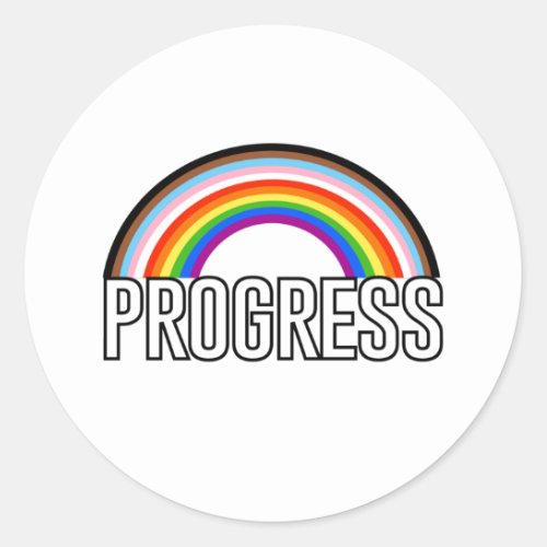 Progress Pride Arc Classic Round Sticker