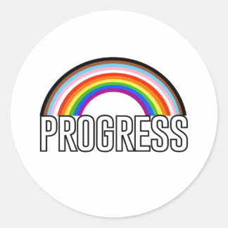 Progress Pride Arc Classic Round Sticker