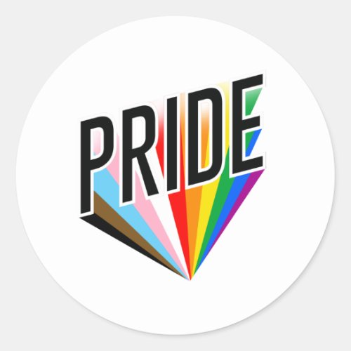 Progress Pride Burst Classic Round Sticker