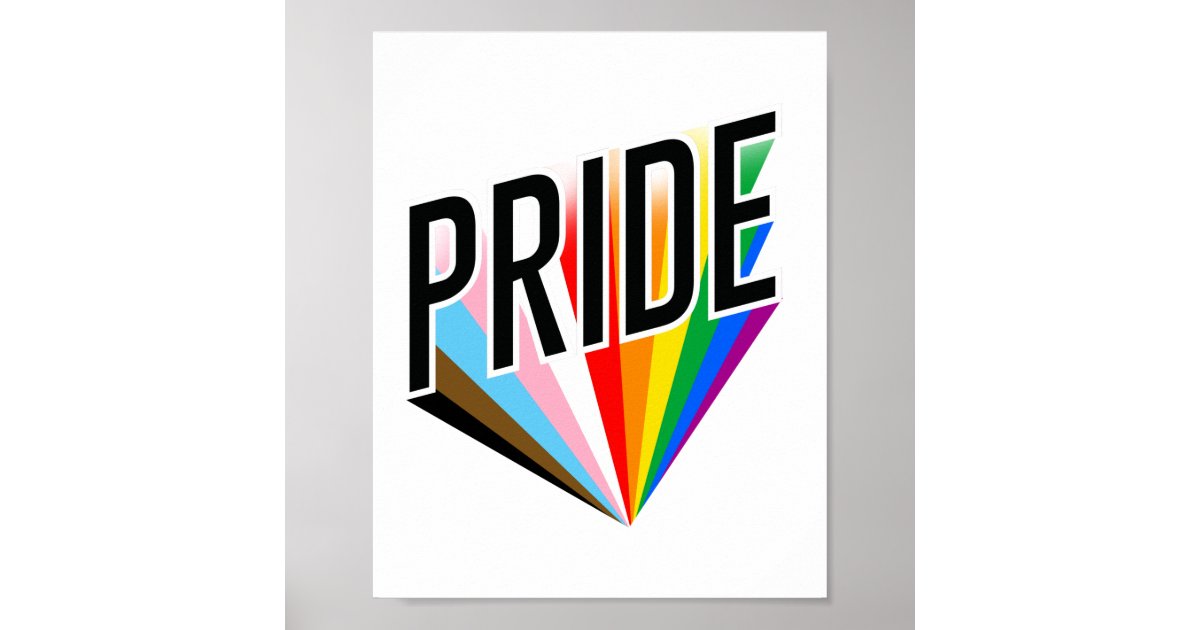 Progress Pride Burst Poster | Zazzle