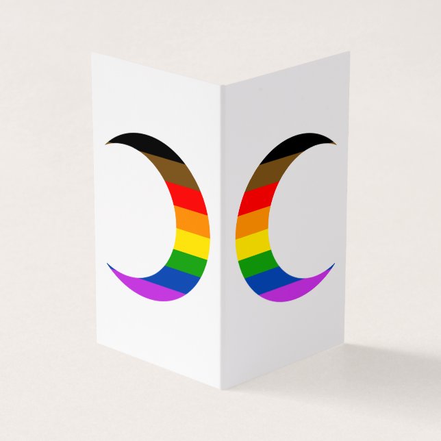  Progress Pride Crescent Moons Greeting Card (Outside)