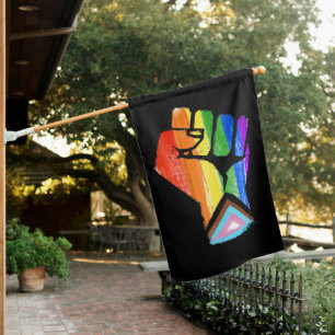 Progress Pride Fist House Flag