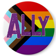 Progress Pride Flag Ally Grunge Font