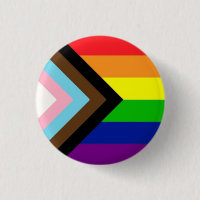 Progress Pride Flag Badge Button