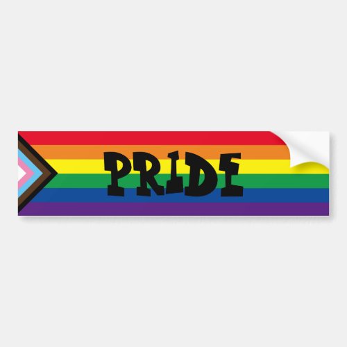 Progress Pride flag Bumper Sticker 2022