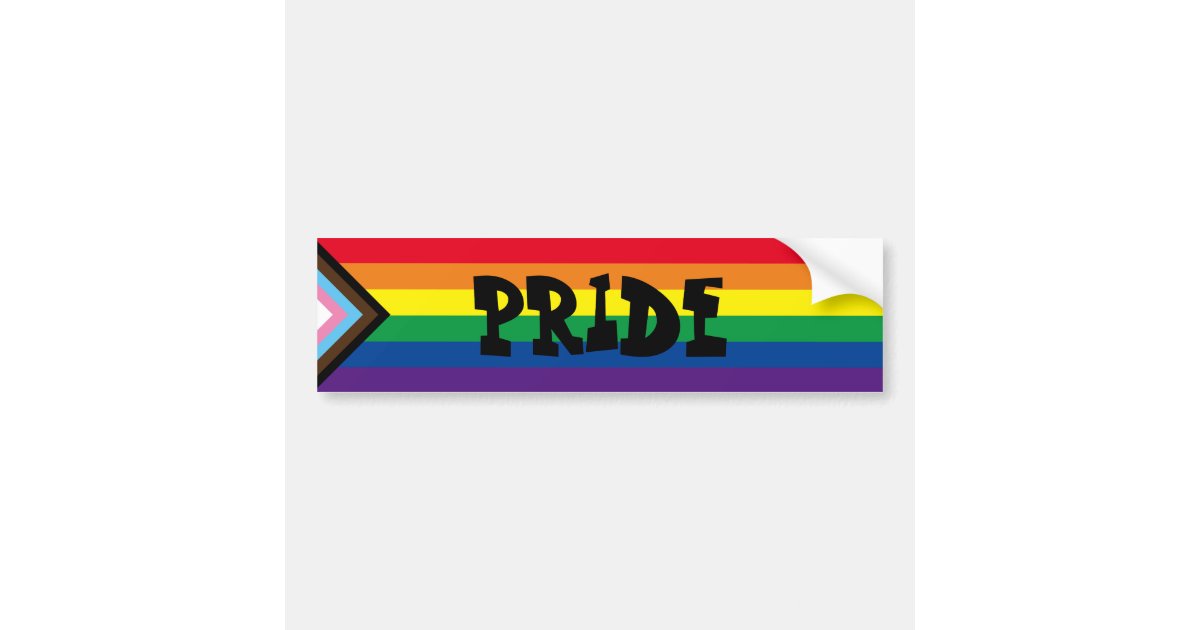 Progress Pride flag Bumper Sticker 2022 | Zazzle