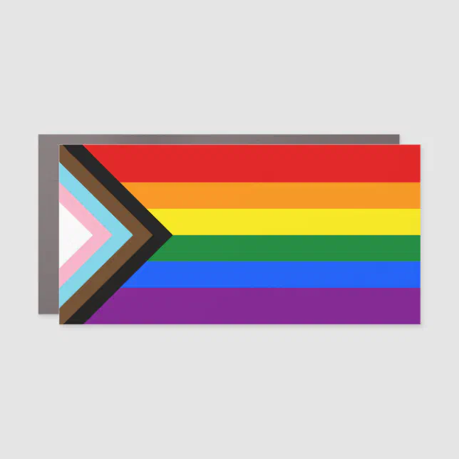 Progress Pride Flag Car Magnet | Zazzle