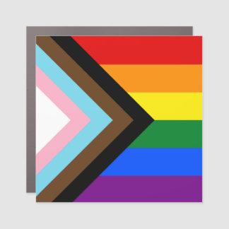 Progress Pride Flag  Car Magnet