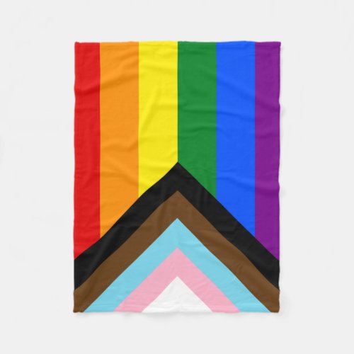 Progress Pride Flag Fleece Blanket