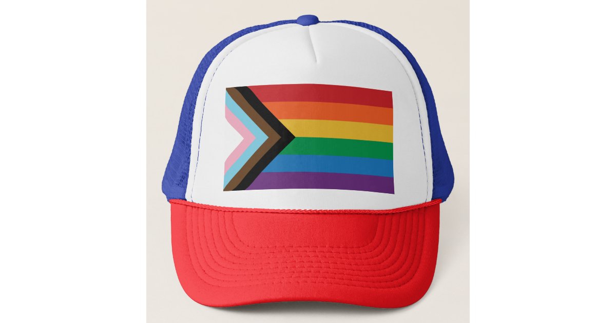 Progress Pride Flag - Inclusive Gay Pride Hat | Zazzle
