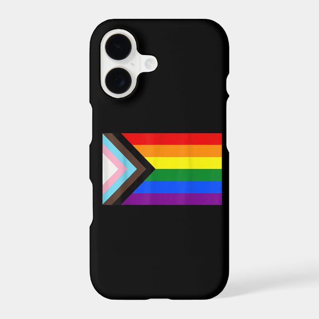Progress Pride Flag LGBT T-Shirt Iphone Case (Back)