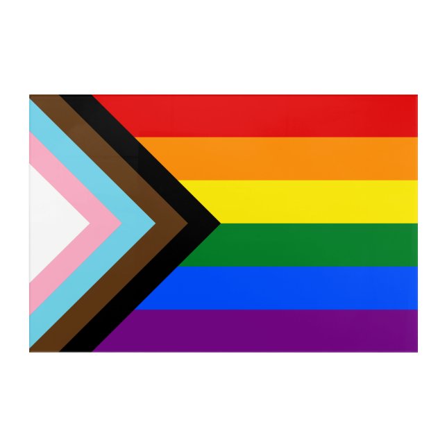 Progress Pride Flag LGBTQ+ Acrylic Print (Front)