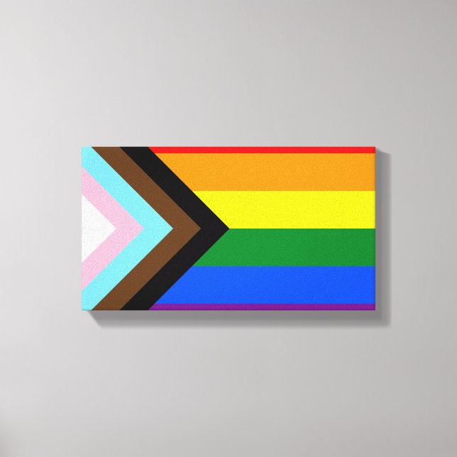 Progress Pride Flag LGBTQ+ Canvas Print (Front)