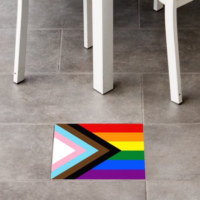 Progress Pride Flag LGBTQ+ Floor Decals (Restaurant)